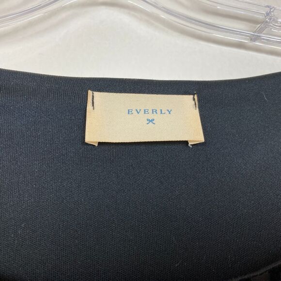 Everly Women's A-Line Mini Dress Size S Black Velvet Burnout Geometric Pattern - Picture 3 of 5